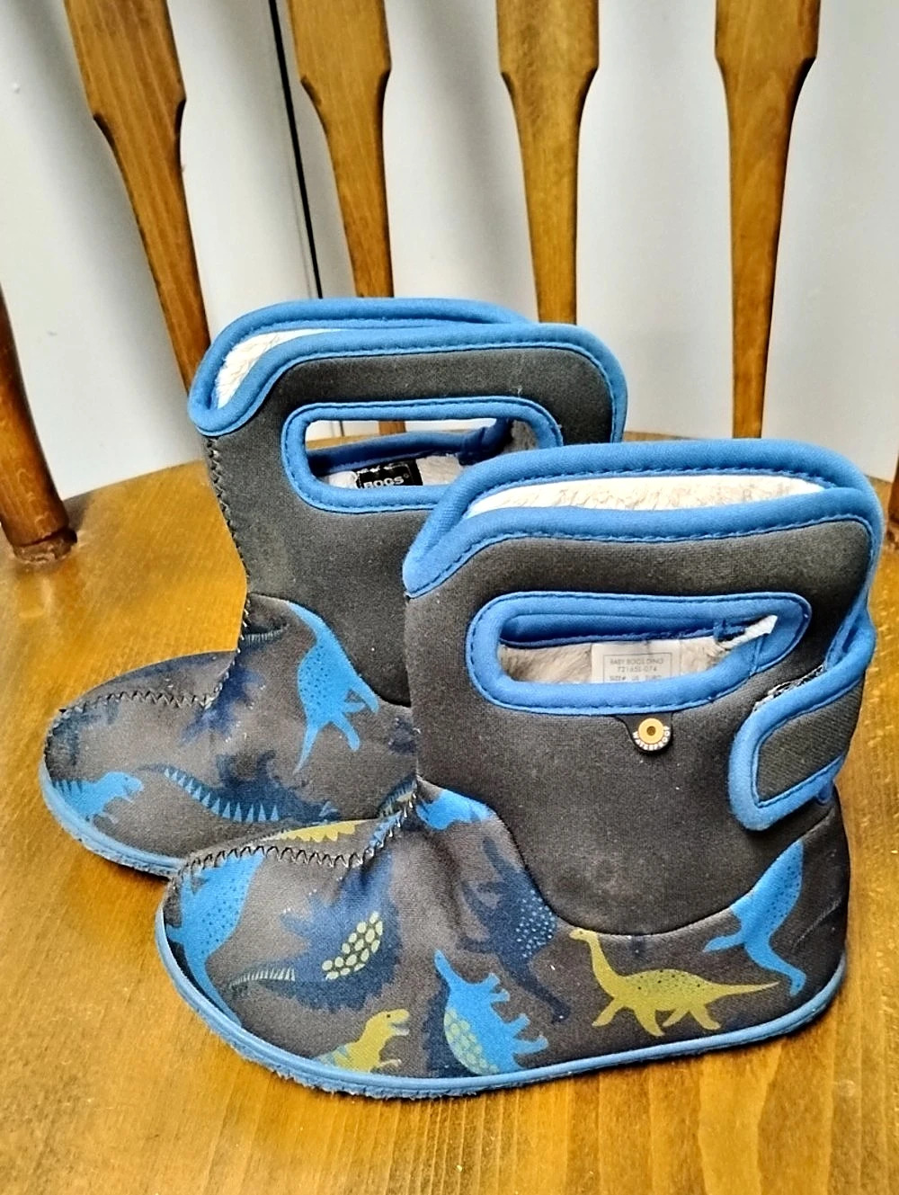 BOGS Baby Bogs Cool Dinos Dinosaur Print Boots - Blue & Gray - SIZE US10